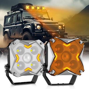 X11-2 5 Inch LED Off-Road Lights Spot Flood Combo With DRL White&Amber