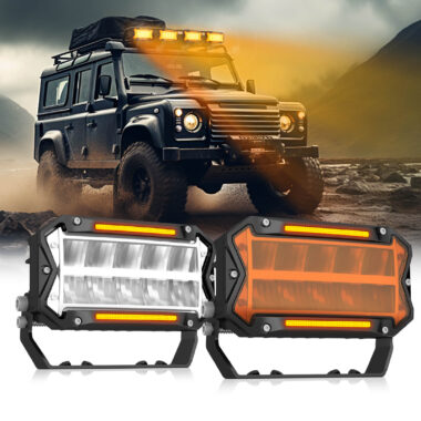 X9-1 5 Inch LED Off-Road Lights Spot Flood Combo With DRL White&Amber